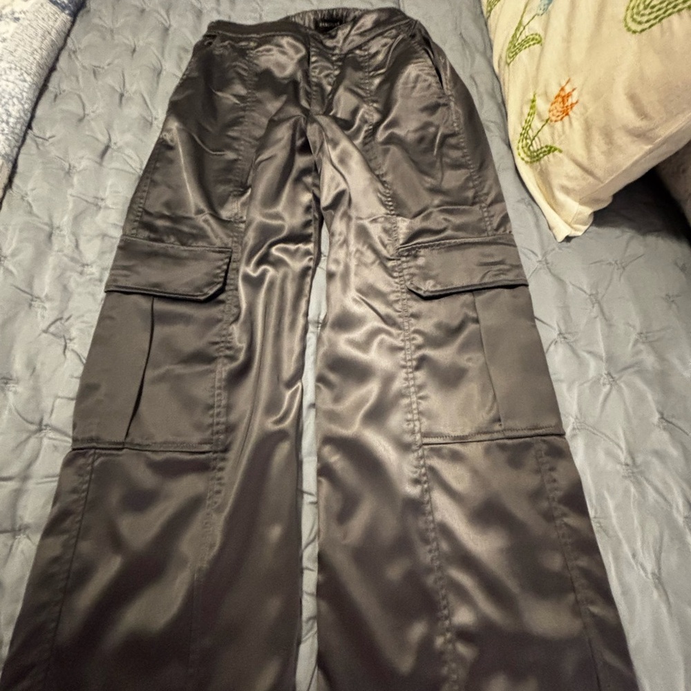 Sanctuary Women's Satin Black Wide Leg Pants